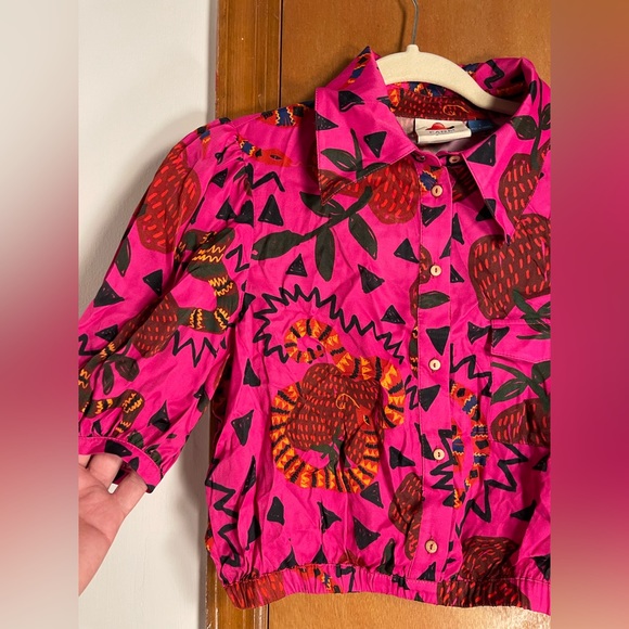 RARE๐ฆ FARM Rio x ANTHROPOLOGIE Pink๐Snakefruit๐๐Crop Top, S - Picture 2 of 16